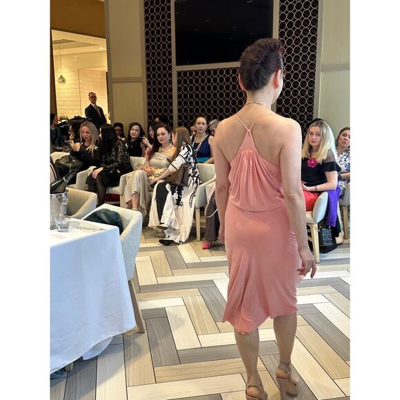 NWT Misa Long Peach Dress Size Small - Picture 2 of 8